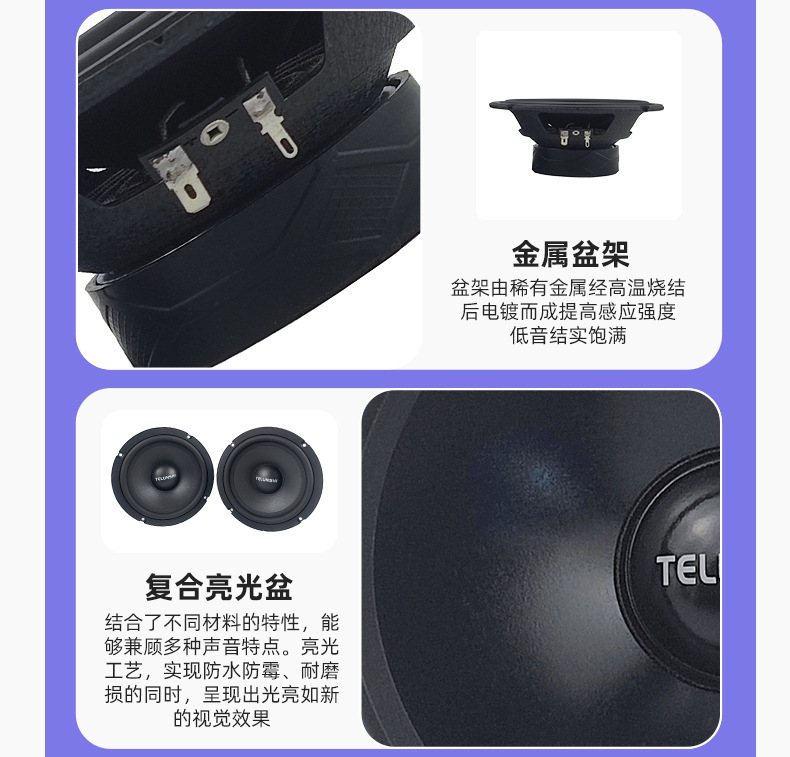 Source Factory Two-Way Speaker Set Car Audio Speaker 6.5inch Two-Way Full-Range Tweeter Speaker