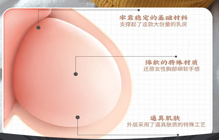 Half-Body Breast Masturbator Cup with TPE Inverted Mold, Manual Use, Flesh Tone — detail image 9