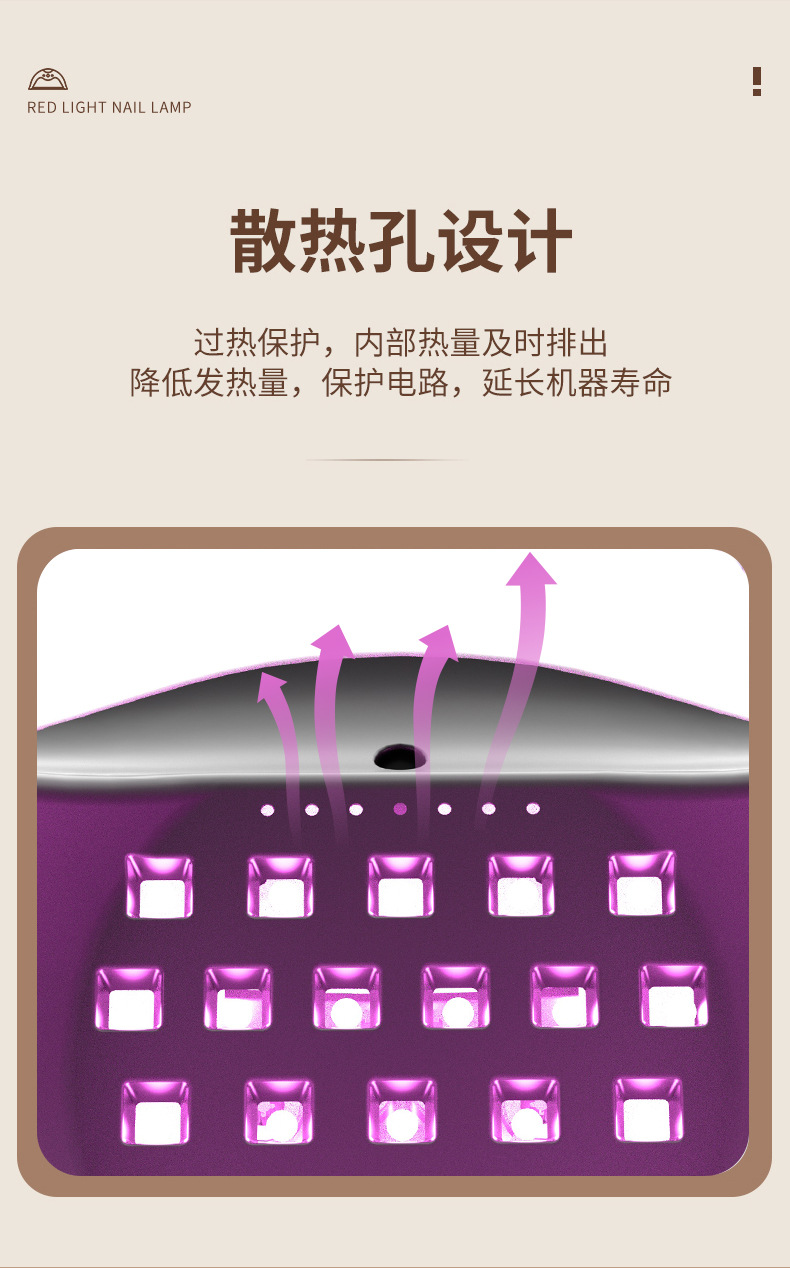 UV LED nail curing lamp for fast-dry gel manicure