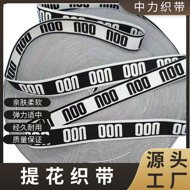 厂家直供电脑提花织字带尼龙绣花松紧带鞋材用服装用服饰辅料织带