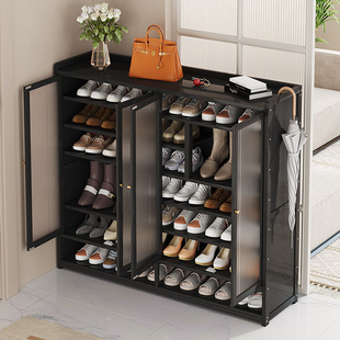Black shoe cabinet home door space-saving shoe rack simple multi-layer beautiful simple shoe rack storage artifact dormitory
