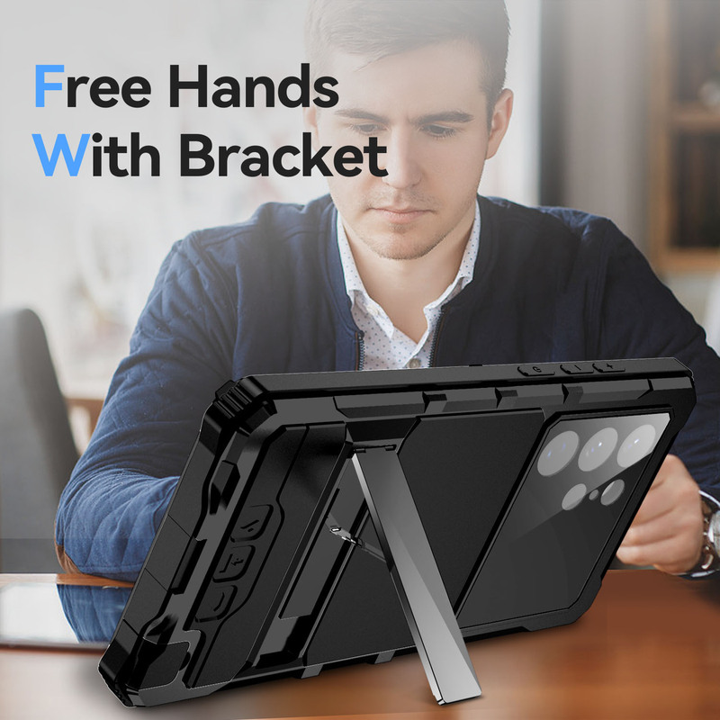 Suitable for Cross-Border Samsung Galaxy Mobile Phone Case Vertical S25Ultra Protective Case S24Ultra Invisible Bracket