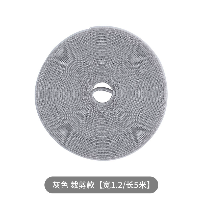 Velcro Cable Tie Roll, 5 m, Hook-and-Loop Reusable Cable Organizer, White/Grey/Black