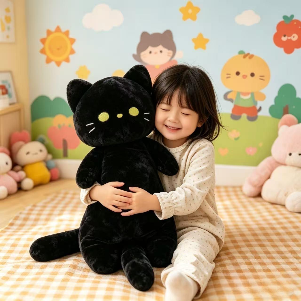 Cross-border cute long cat pillow plush toy doll, a magical item for hugging between legs in bed, cat doll, cross-border wholesale