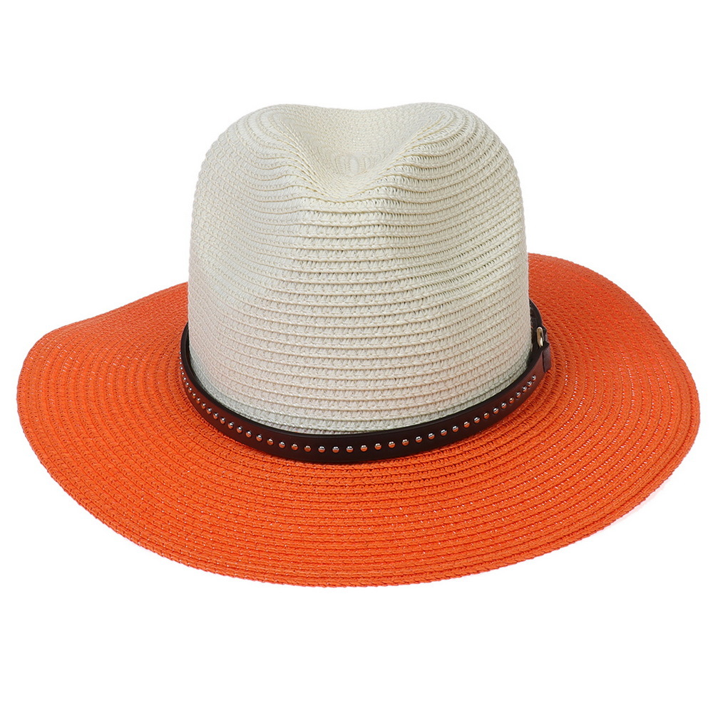 للجنسين أسلوب بسيط متعدد الألوان طنف كبيرة قبعة فيدورا display picture 3