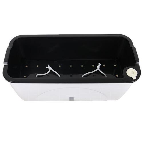 Automatic Water-absorbing Lazy Person Plastic Planter with Double Layer, Large, Rectangular, Visible Water Level Window for Growing Strawberries on Balcony
