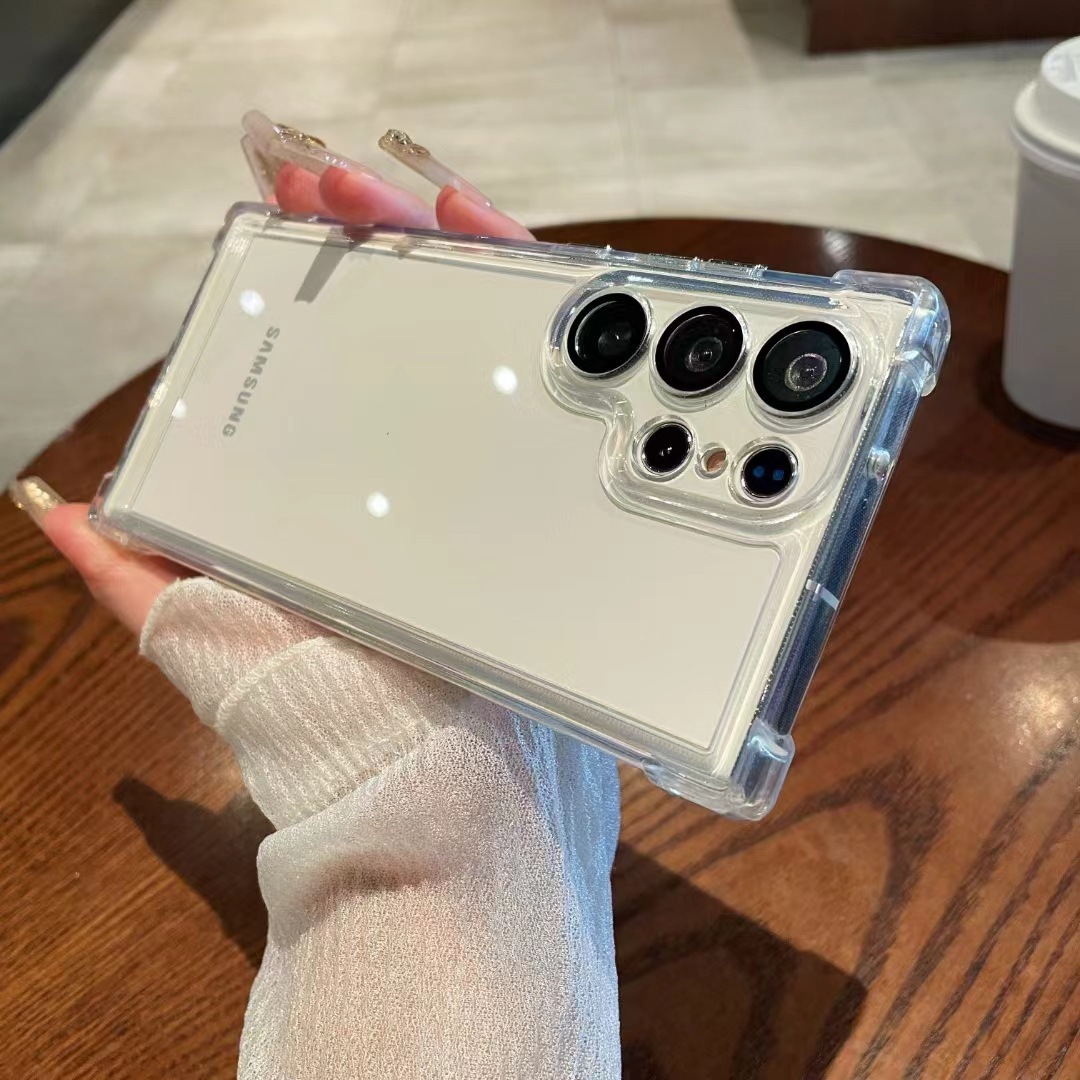 Aplicable a Samsung S26Ultra caso de teléfono móvil A56 con película de lente, bolsa de aire de cuatro ángulos recubierta, caso suave TPU anti-caída image 5