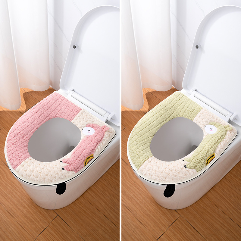 便器マット便器カバー2024年アニメニット超厚いぬいぐるみ便器マット柔らかい肌の携帯便器|undefined
