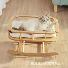 猫窝猫床木制宠物吊床四季可用夏季猫咪秋千简约大号摇床猫咪用品