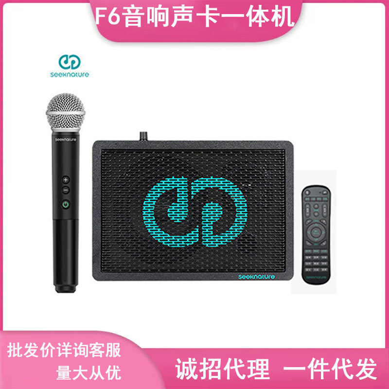 Senran F6 Audio Sound Card All-In-One Recording and Live Streaming Equipment Karaoke Outdoor Square Dance Bluetooth Speaker Microphone