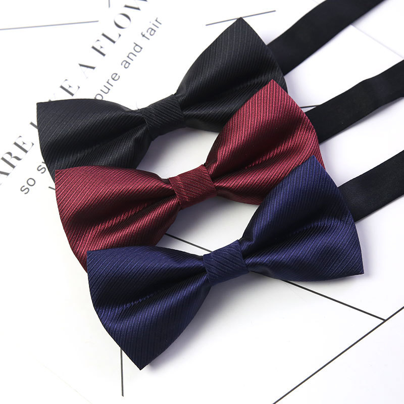 Men's Bow Tie Wedding Wedding Groom Best Man Suit Shirt Burgundy Black British Korean Style Bow