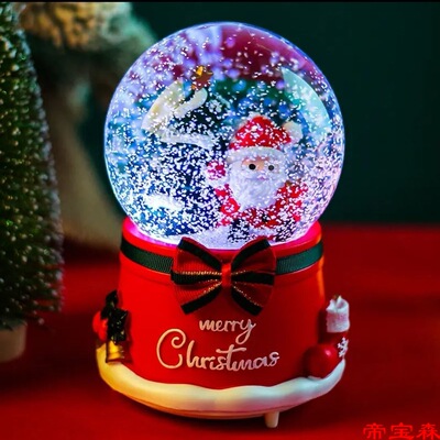 圣诞礼物水晶球音乐盒旋转飘雪八音盒送女生闺蜜孩子生日节日礼品|ms