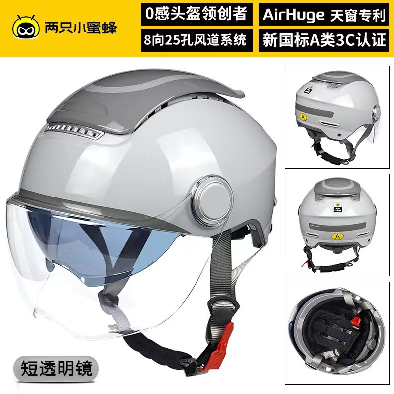Two Little Bees Helmets New GB 3C Certified Electric Car Motorcycle Unisex Breathable Sunscreen Helmet