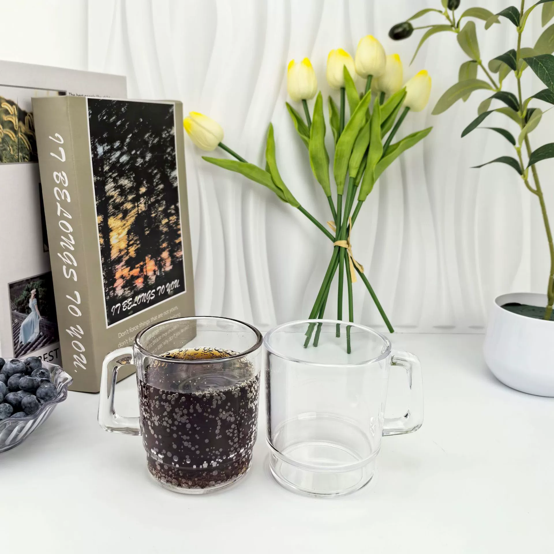 Прямые продажи с фабрики PP материал пластиковая ручка кофейная чашка Штабелируемая чашка для воды высокотемпературная устойчивая кружка