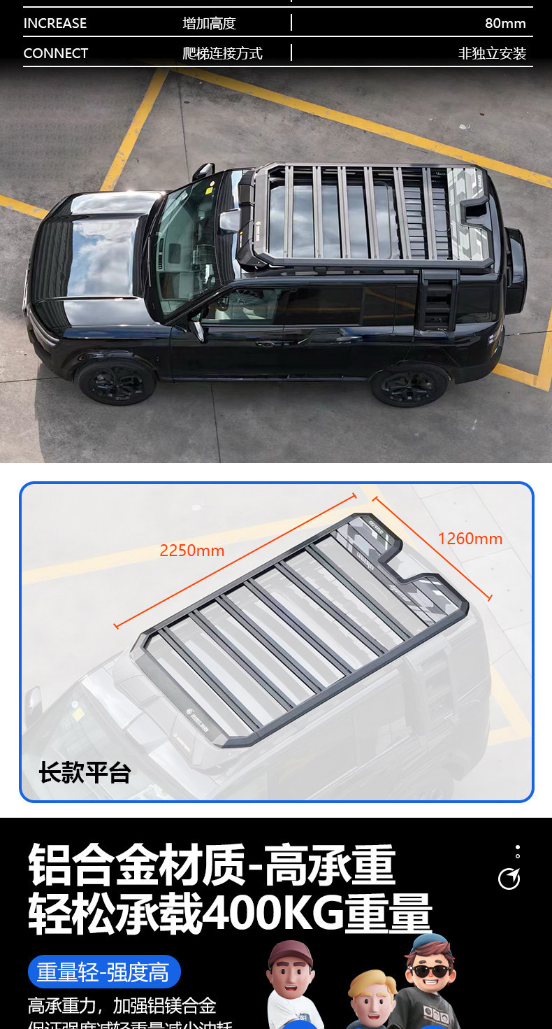 Suitable for Fang Cheng Bao Titanium 7 Outdoor Camping Vehicle Roof Expansion Explorer Roof Rack Canopy Side Tent
