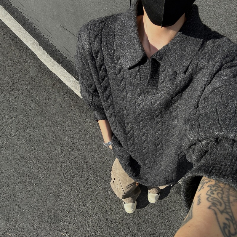 2026秋季杭州四季青圆领长袖青少年运动风宽松型针织衫，男装针织衫/毛衣，星座614