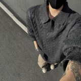 2026秋季杭州四季青圆领长袖青少年运动风宽松型针织衫，男装针织衫/毛衣，星座614