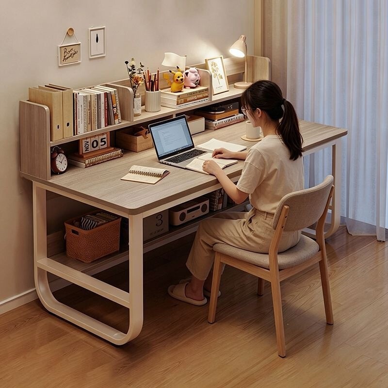 Desk, student desk, desktop computer table, bedroom study desk with bookshelf, writing desk, office desk for rental housing Desk, student desk, desktop computer table, bedroom study desk with bookshelf, writing desk, office desk for rental housing