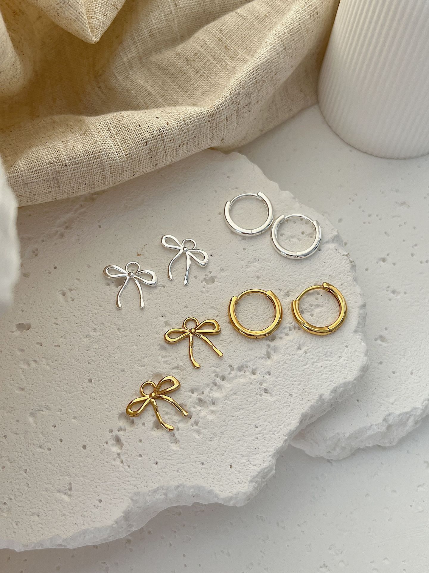 1 Pair 925 Sterling Silver Bow Knot Drop Earrings display picture 5