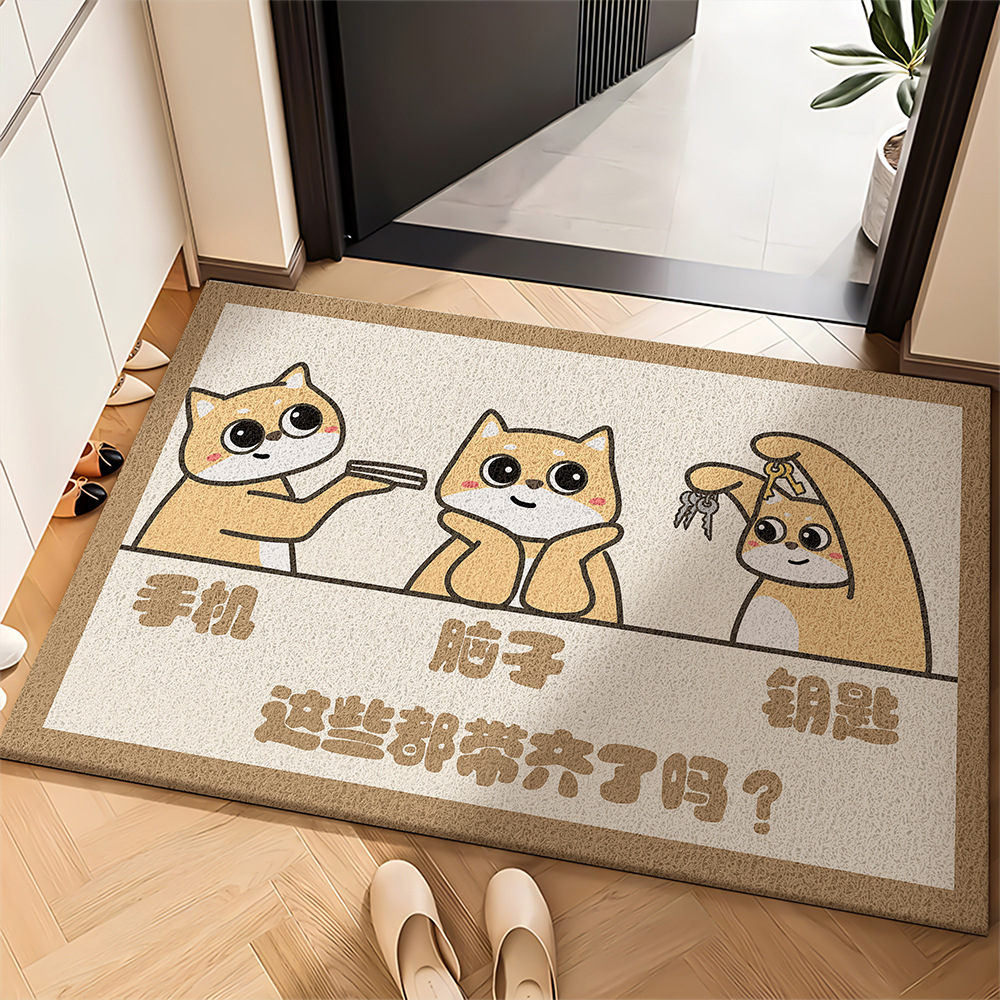 Creativa puerta de entrada anillo de seda se puede cortar sin lavado antisucio tarjeta de diversión al aire libre alfombra ventilada antideslizante almohadilla de pedal