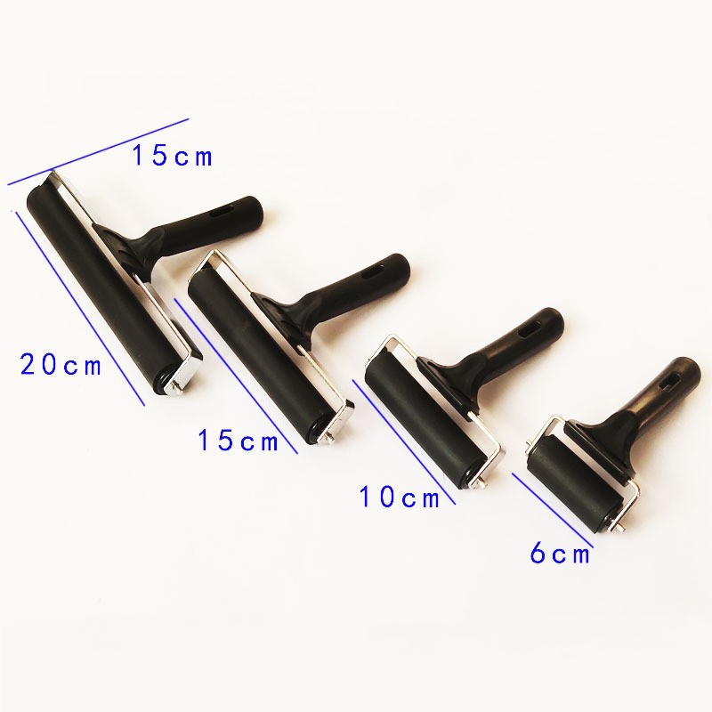 Excluso transfronterizo rodillo de impresión rodillo de tinta mango de plástico impresión de aceite rueda de goma herramienta de pintura de tablero de madera rodillo de pegamento de tinta