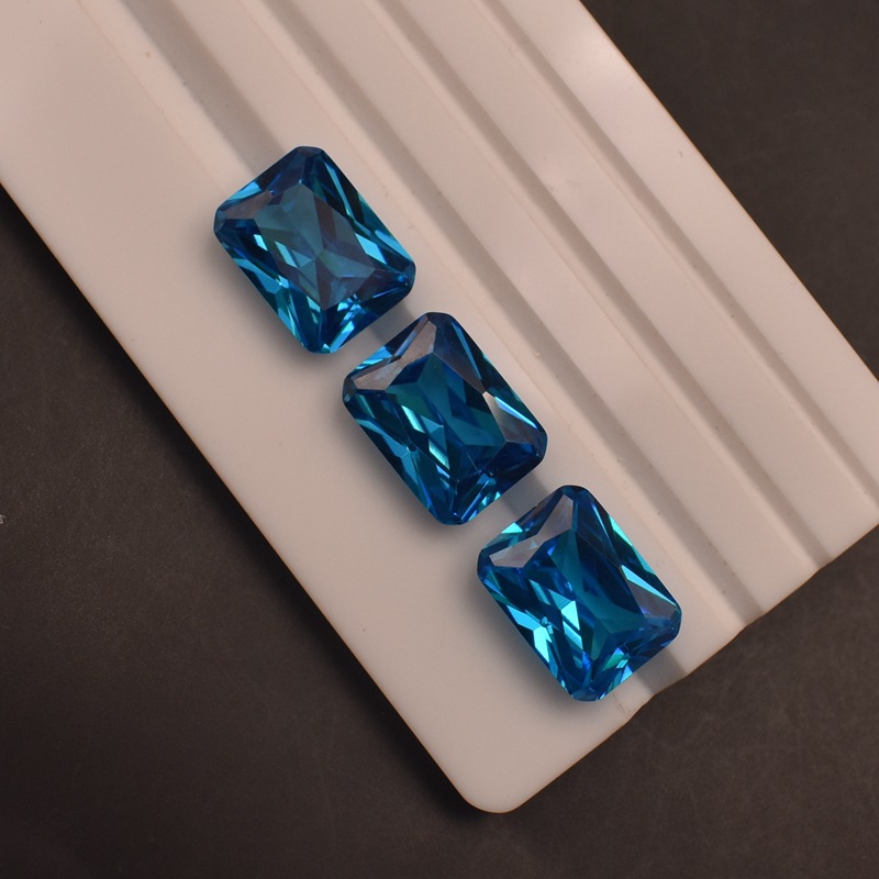 Deep sea blue baguette chamfered stone