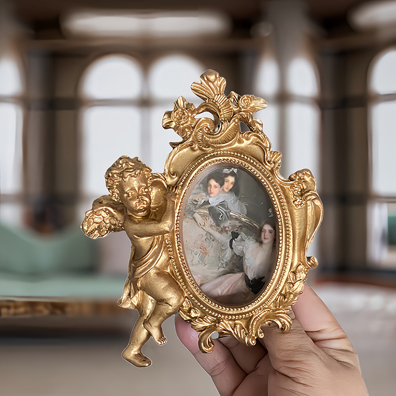 European-style embossed resin photo frame set table decorative painting mural photo frame angel wall hanging home soft resin photo frame