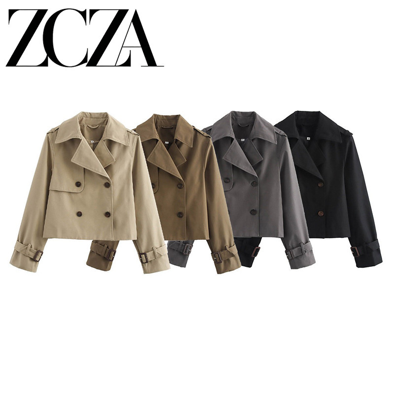 Zcza Self-Made European and American Style New Women's Fashion Versatile Casual Short Trench Coat Zcza Self-Made European and American Style New Women's Fashion Versatile Casual Short Trench Coat