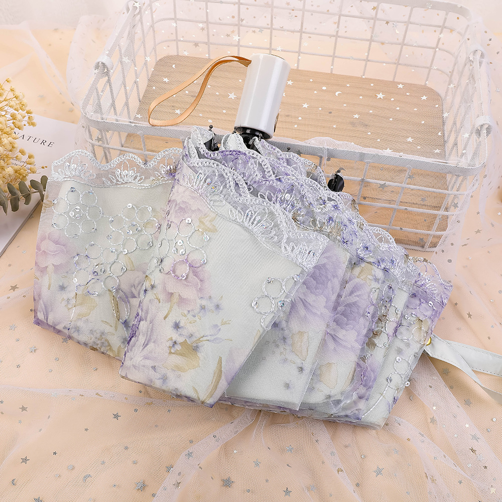 자수 로맨틱 꽃 블루 자동 3 배