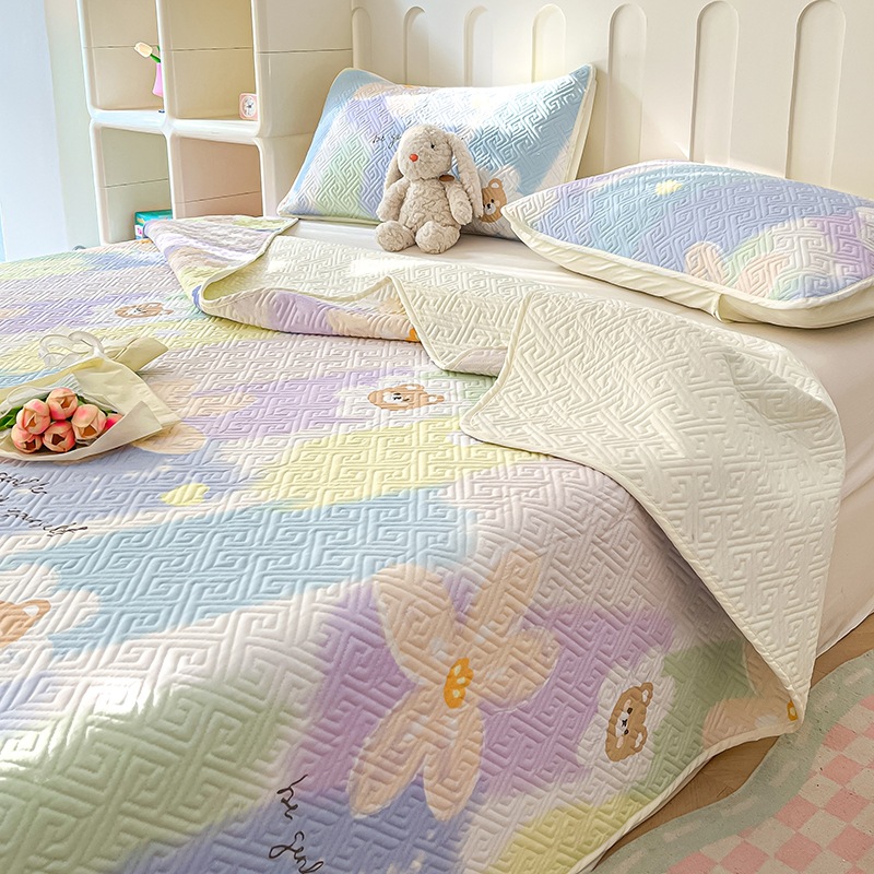 2024 nuevo producto de impresión de algodón cubierta de cama de algodón ins ventana doble cubierta de cama lavable a máquina multipieza conjunto exclusivo transfronterizo