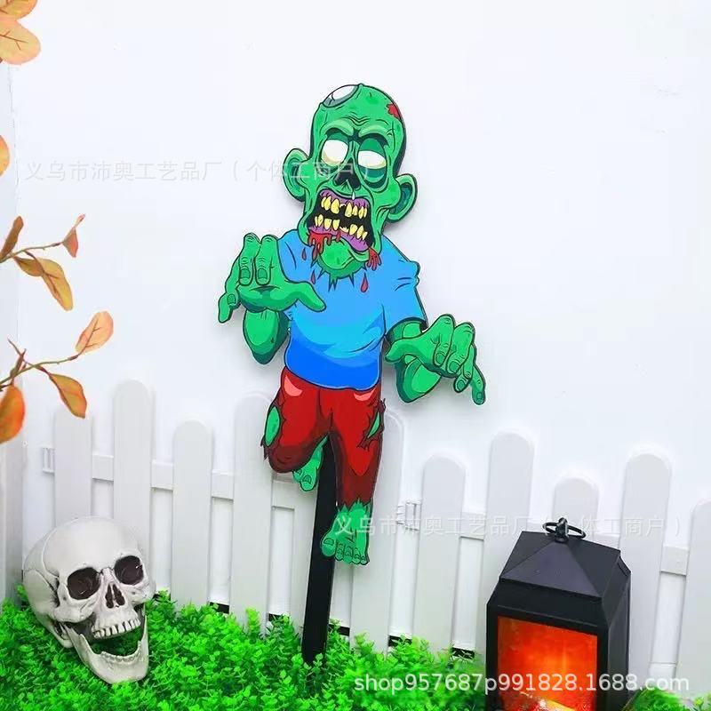 国境を越えた新しいハロウィーンの庭の挿し木植物対ゾンビ漫画の装飾クリエイティブハロウィーン|undefined