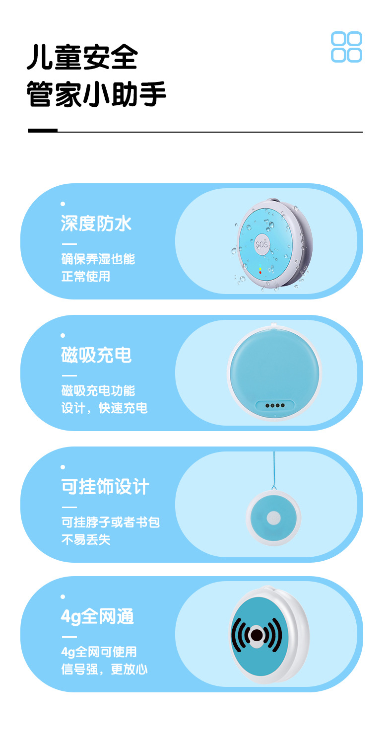 5g Kids Gps Tracker Gps Tracking Device for Children, Babies, Elderly, Anti-Abduction, Anti-Dementia, Anti-Loss, Portable Locator
