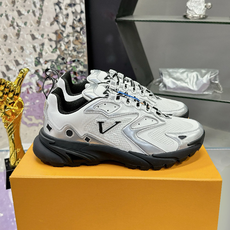 Breathable Men's Sneakers with Unique Mesh Color-Blocking Design, Trendy Thick-Soled Casual Dad Shoes for Men