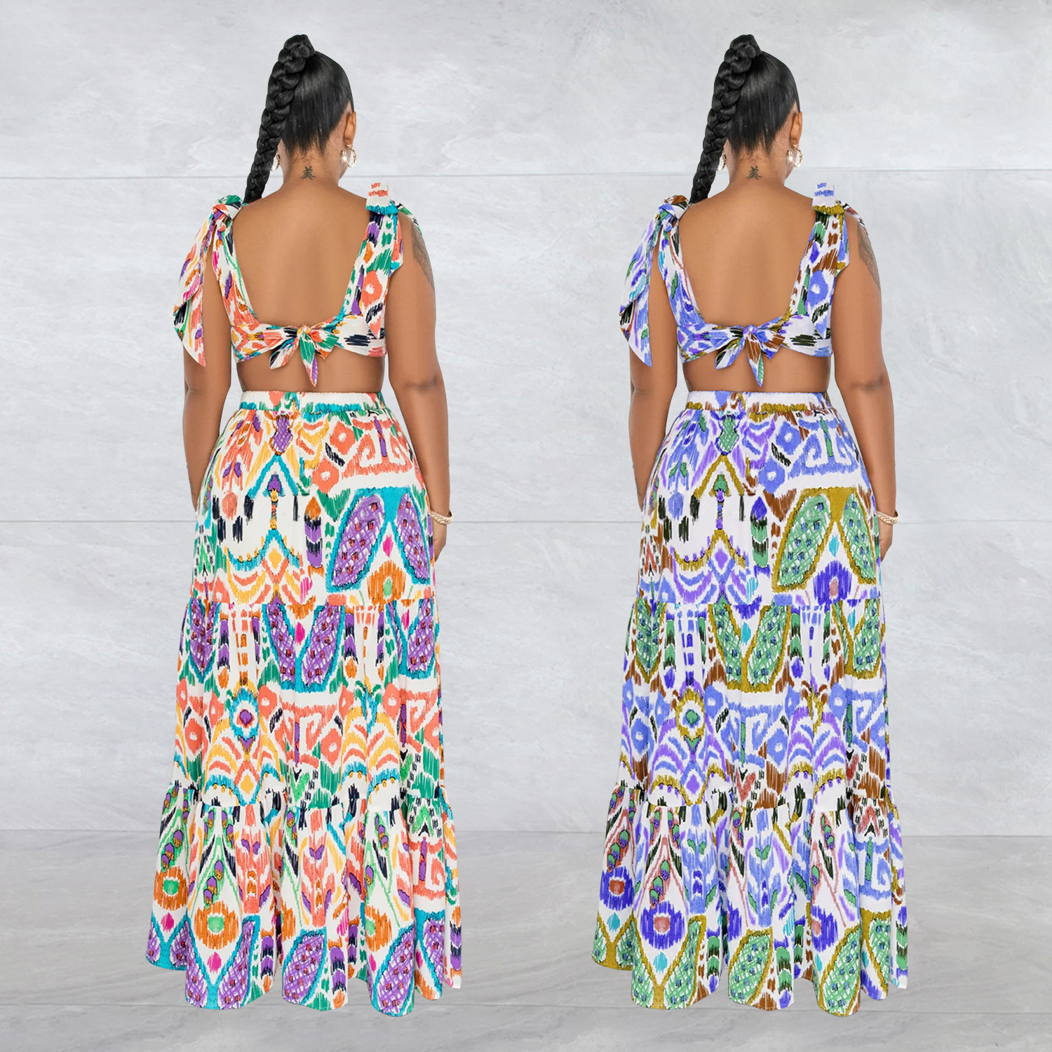 Women's Clothing fashion women's color sleeveless shoulder strap long skirt dress for women_mkmklike.com