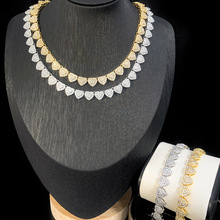 欧美跨境heart锆石项链9mm爱心高级感项链ins风女士项链一件代发