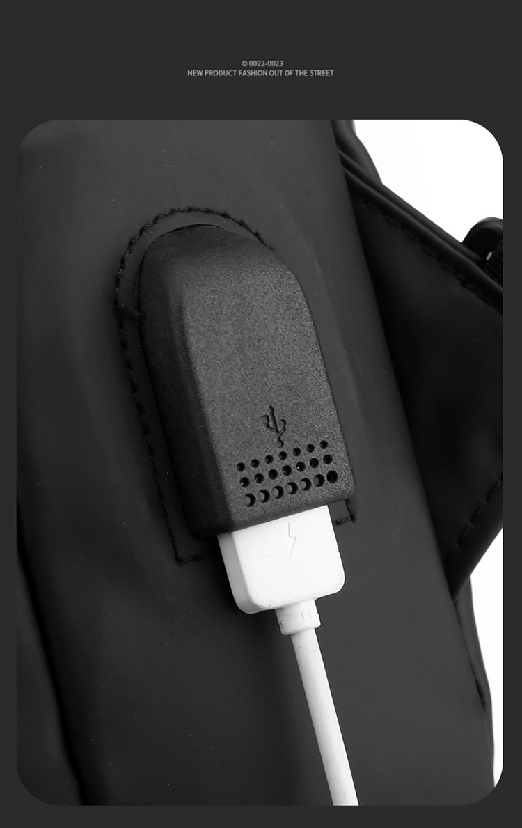 Sac poitrine homme bandoulière avec port usb sacoche pratique_voghion.com