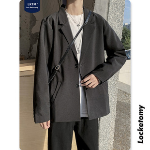 LKTM Men's# ins Hong Kong Style Loose Suit Men's Korean Fashion Casual Joker Two-button Small Suit Jacket