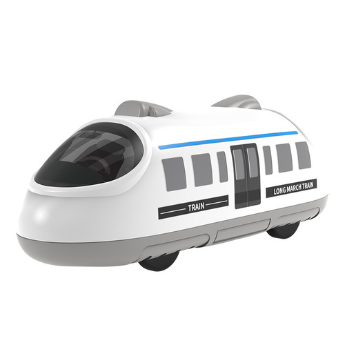 Cross-border new product cartoon double pull back subway inertia toy boy car sliding train baby interactive toy