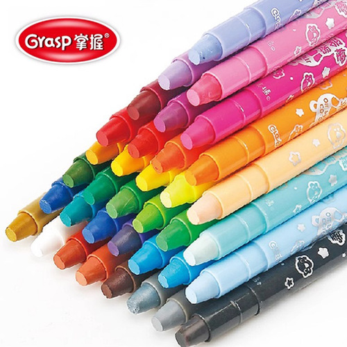 Master the water-soluble colorful stick 24 colors for students and children oil pastel crayon non-stick rotating crayon gouache pigment