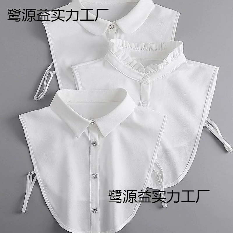 Поддельный воротник, женский осенний, зимний и весенний универсальный простой воротник, рубашка с воротником, белая рубашка, корейский стиль, кружевной воротник с поддельным воротником