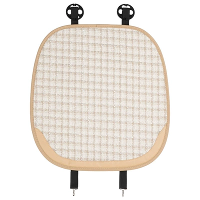Seat cushion, seat cover: Fashionable and Luxurious Car Interior - checkered-small-fragrant-leather-seat-cushion-milk-tea-color-front-row