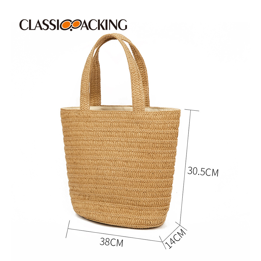2023 bolso protección del medio ambiente material de paja de papel bolsa de viaje de gran capacidad simple bolsa de almacenamiento multifuncional japonesa