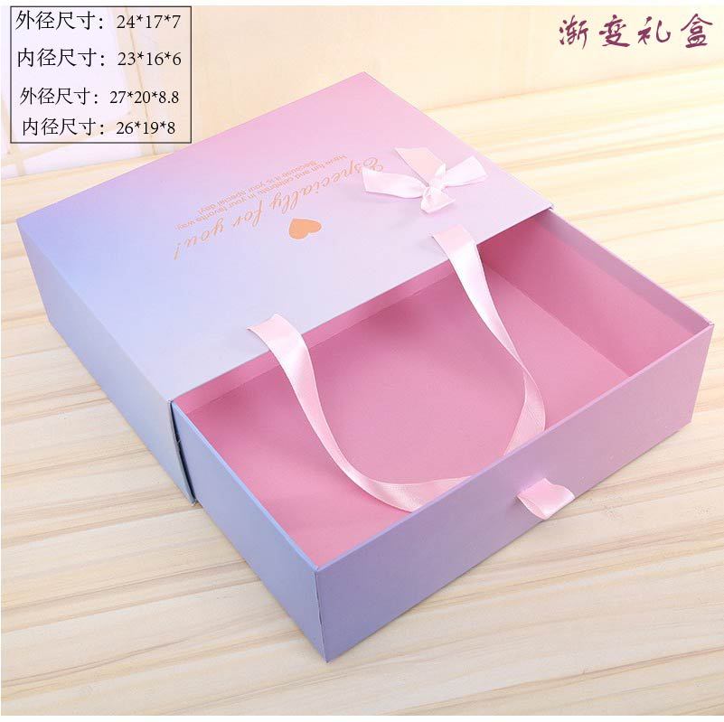 Caja de regalo con diseño degradado, pequeña y fresca, para el Día de San Valentín, caja de embalaje de cartón, venta al por mayor