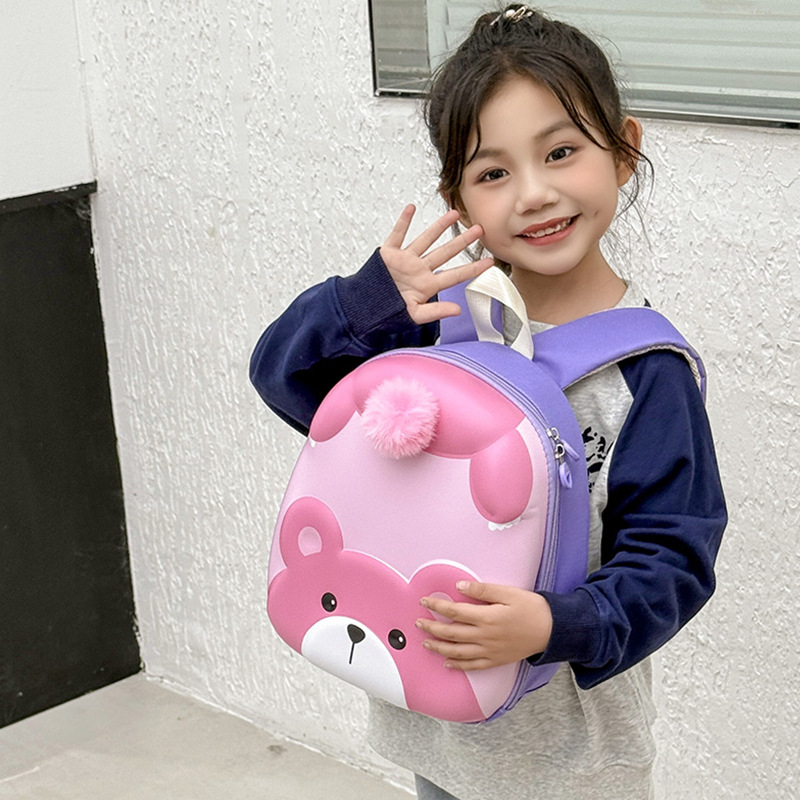 Cute oso niña jardín de infantes mochila de dibujos animados bebés transpirables niños 3 años de edad 5 años de edad mochila preescolar