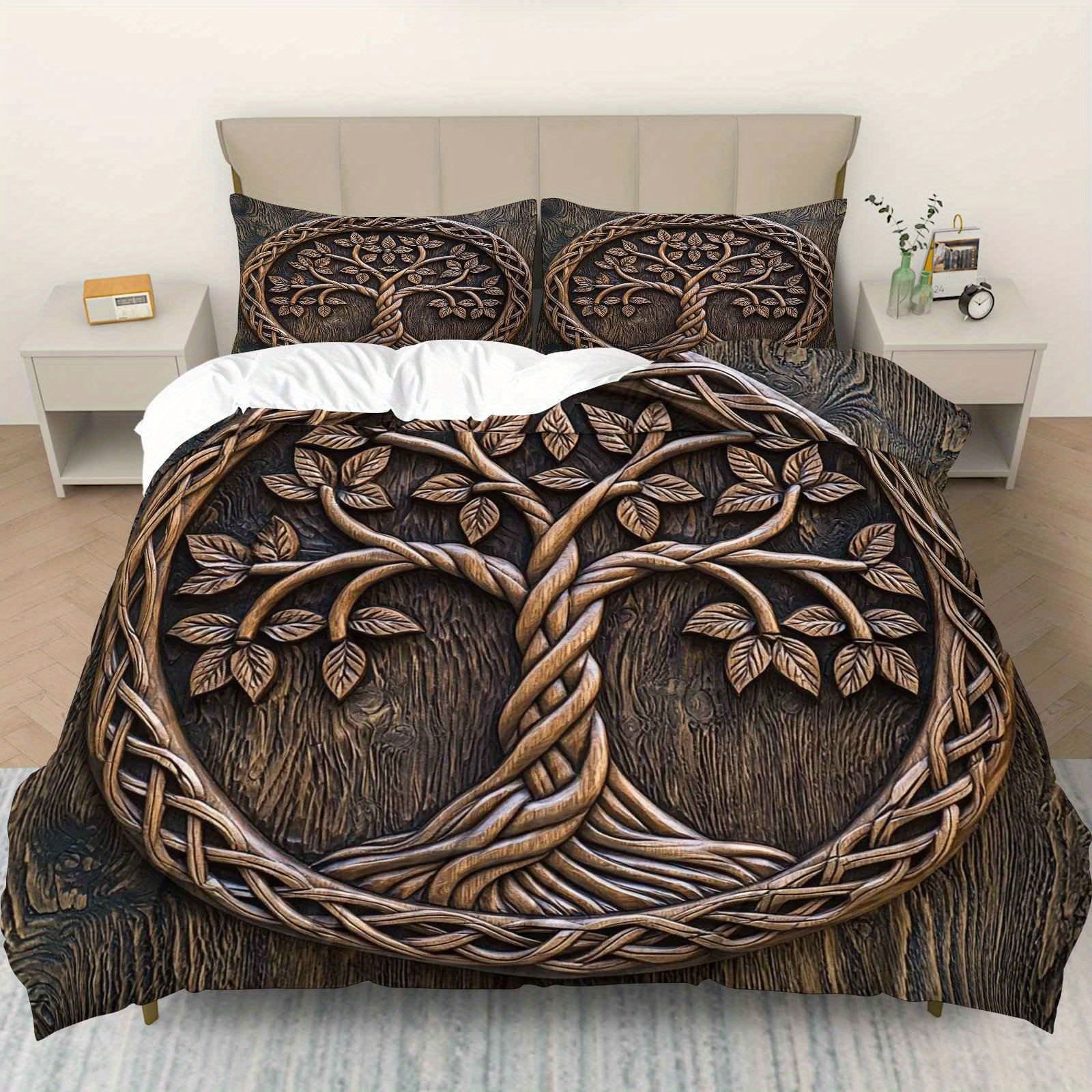 Transfronterizo luminoso árbol de vida molienda impresión digital kit de edredón textil para dibujar se puede ajustar TUME / JIT