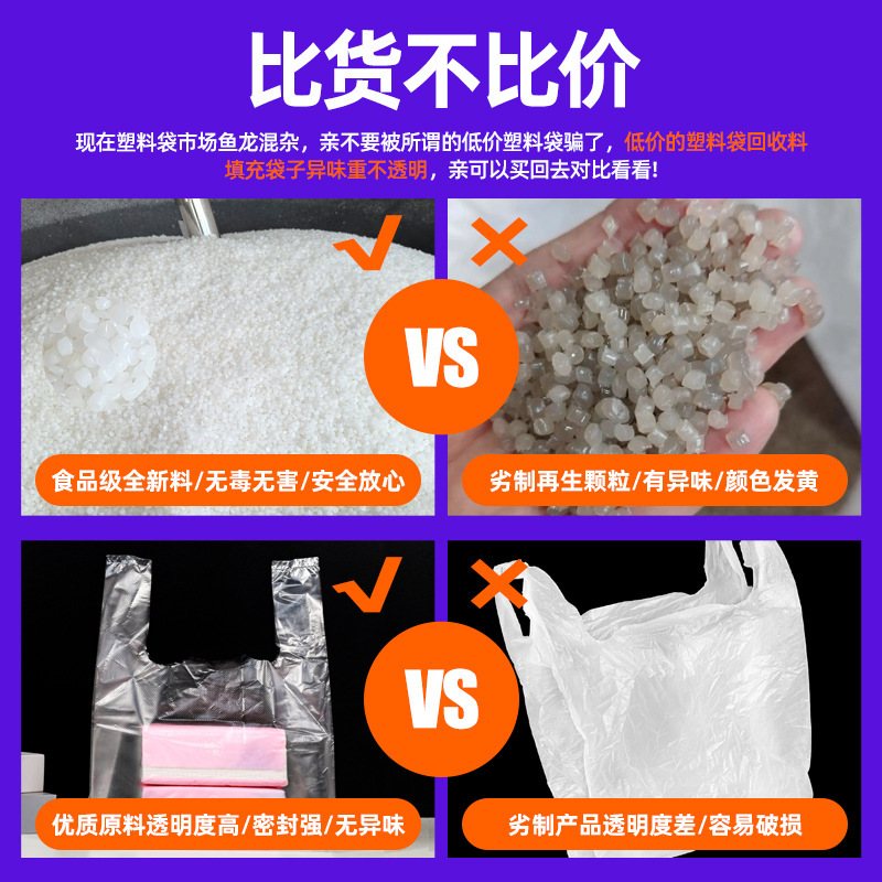 透明塑料手提袋食品袋食品级全新料超市蔬菜用打包袋背心袋定制|undefined