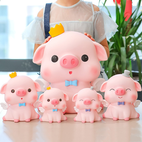 Cute cartoon piggy bank children's anti-fall piggy bank bedroom bedside table ornaments birthday gift small gift