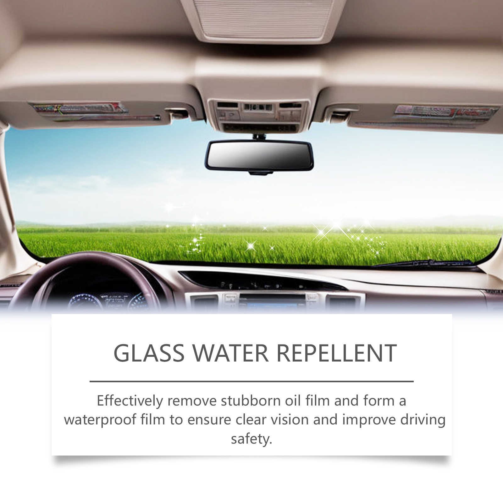 Rayhong Car Glass Oil Film Cleaner, Car Window Windshield Cleaning, Rain-Proof and Anti-Fog Car Glass Cleaner
