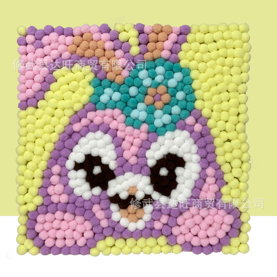 MQH20-033 / 20*20cm (wooden frame + canvas + hair ball + tweezers)