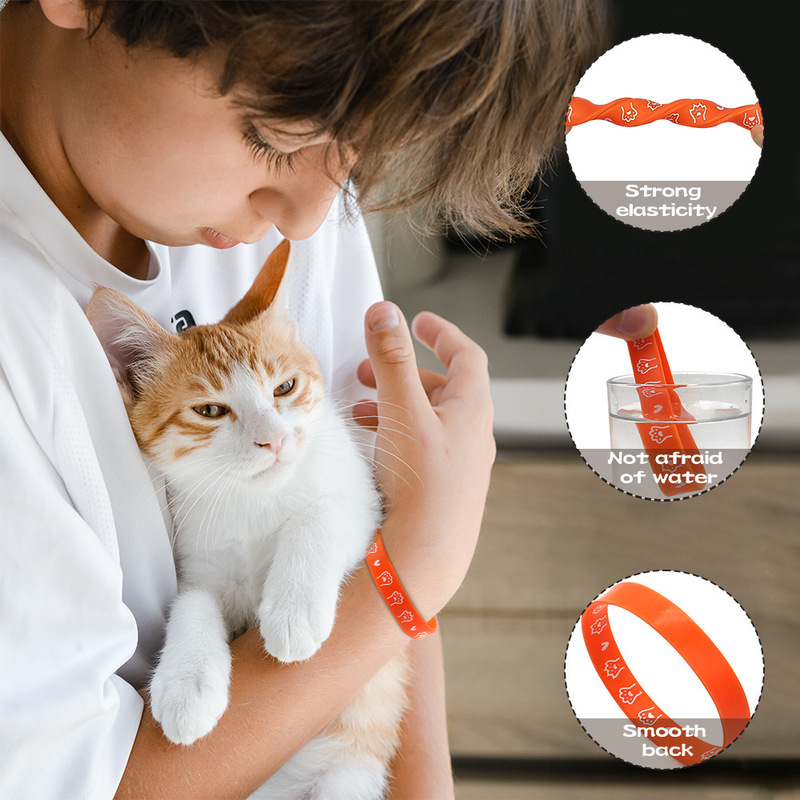 国境を越えた人気のかわいい猫要素シリコンブレスレットカラフルなパターンのラバーリストバンド工場直販|undefined